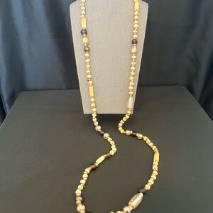 Elegant Beaded Necklace in Brown and Tan